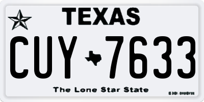 TX license plate CUY7633