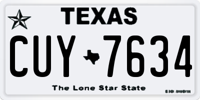 TX license plate CUY7634