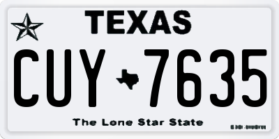 TX license plate CUY7635