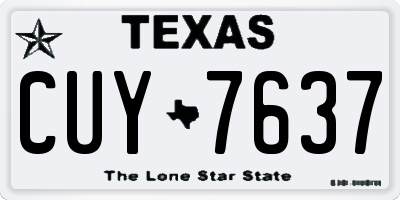 TX license plate CUY7637