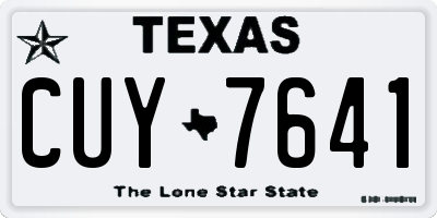 TX license plate CUY7641