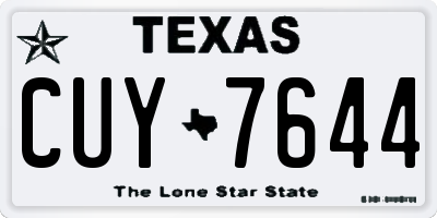 TX license plate CUY7644