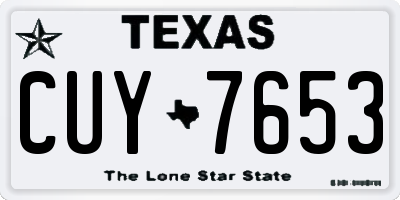 TX license plate CUY7653