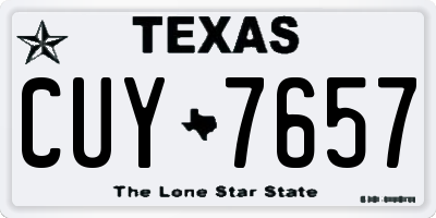 TX license plate CUY7657