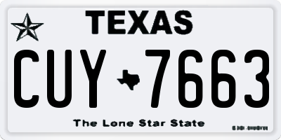 TX license plate CUY7663