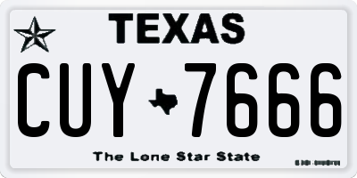 TX license plate CUY7666