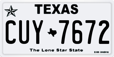 TX license plate CUY7672