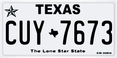 TX license plate CUY7673