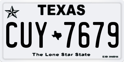 TX license plate CUY7679