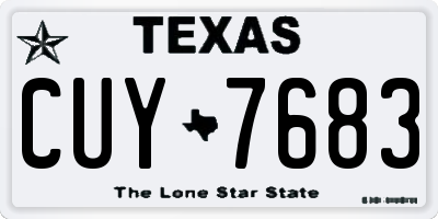 TX license plate CUY7683