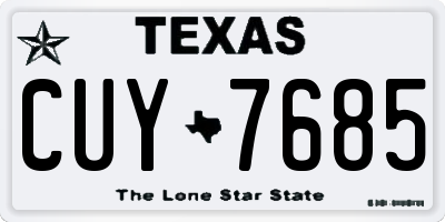 TX license plate CUY7685