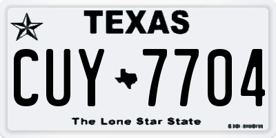 TX license plate CUY7704