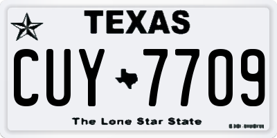 TX license plate CUY7709