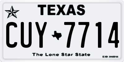 TX license plate CUY7714