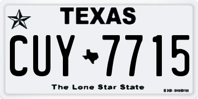TX license plate CUY7715