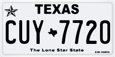 TX license plate CUY7720