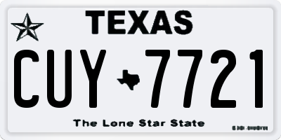 TX license plate CUY7721