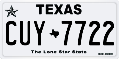 TX license plate CUY7722