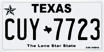 TX license plate CUY7723