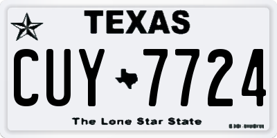 TX license plate CUY7724