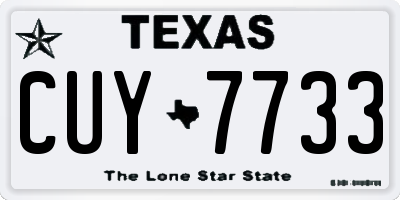 TX license plate CUY7733