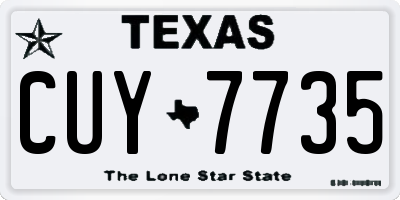 TX license plate CUY7735