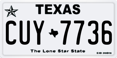 TX license plate CUY7736