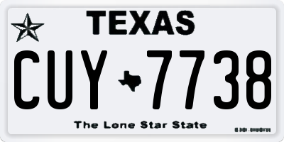 TX license plate CUY7738