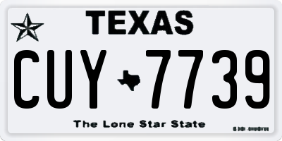 TX license plate CUY7739