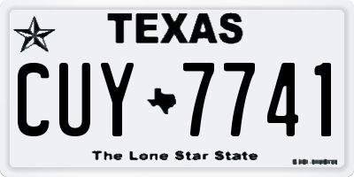 TX license plate CUY7741