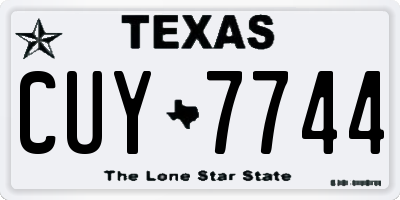 TX license plate CUY7744