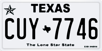 TX license plate CUY7746