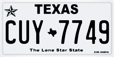 TX license plate CUY7749