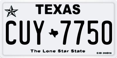 TX license plate CUY7750
