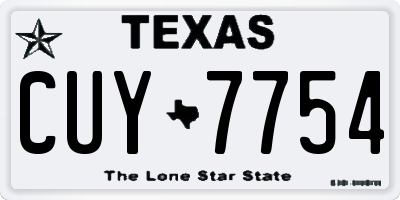 TX license plate CUY7754