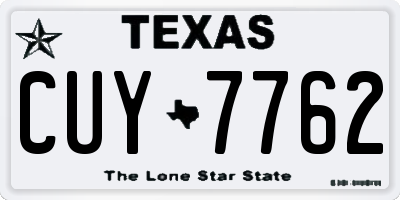TX license plate CUY7762