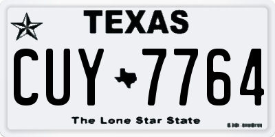 TX license plate CUY7764