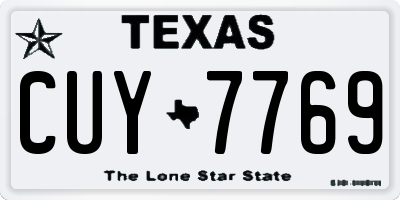 TX license plate CUY7769