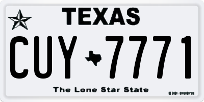 TX license plate CUY7771