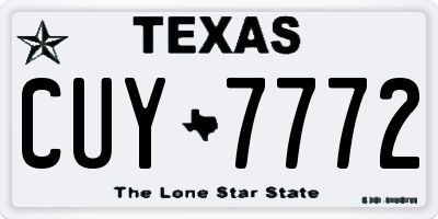 TX license plate CUY7772