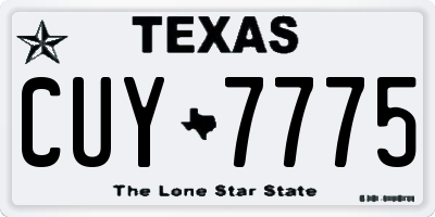 TX license plate CUY7775