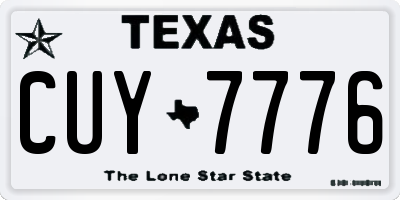 TX license plate CUY7776