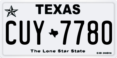 TX license plate CUY7780