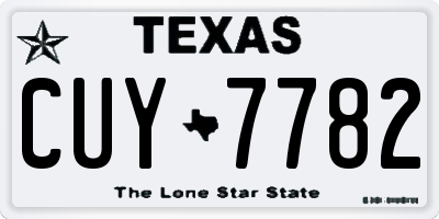 TX license plate CUY7782