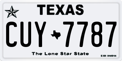 TX license plate CUY7787