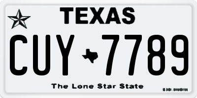 TX license plate CUY7789