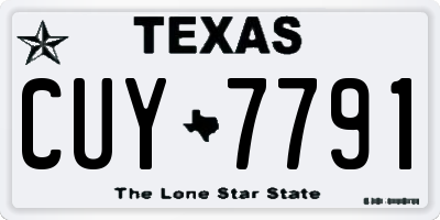 TX license plate CUY7791
