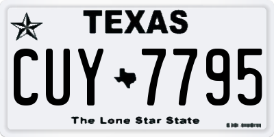 TX license plate CUY7795