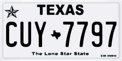 TX license plate CUY7797