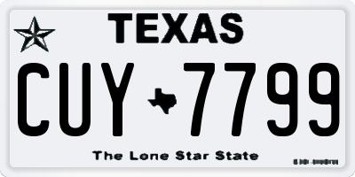 TX license plate CUY7799